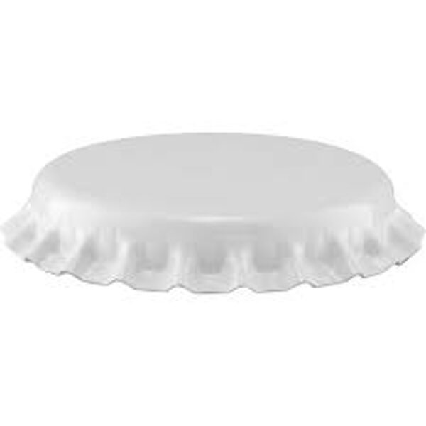 White crown caps pack (100 pcs) , diameter 26 mm